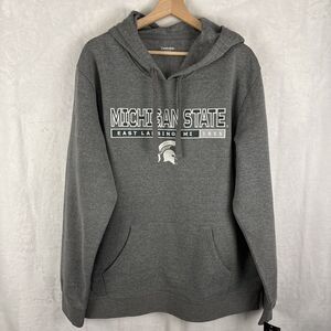 Michigan State Spartans Hoodie Pullover Men XL Gray Football Captivating NWT